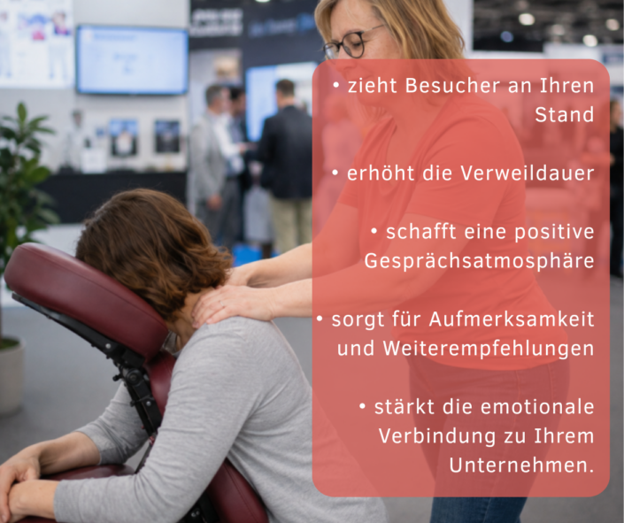 Officemassage-Magie am Messestand